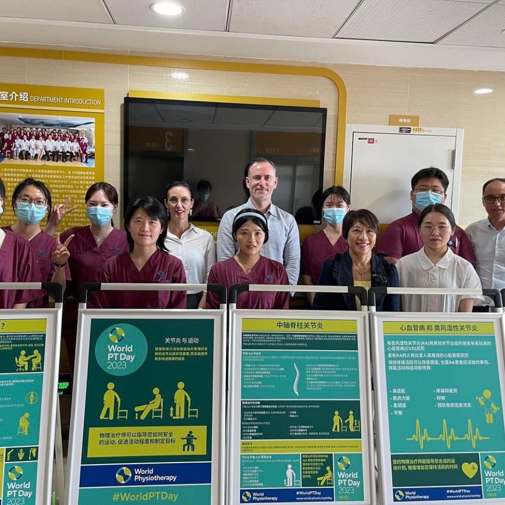 World Physiotherapy staff celebrate World PT Day in China in September 2023