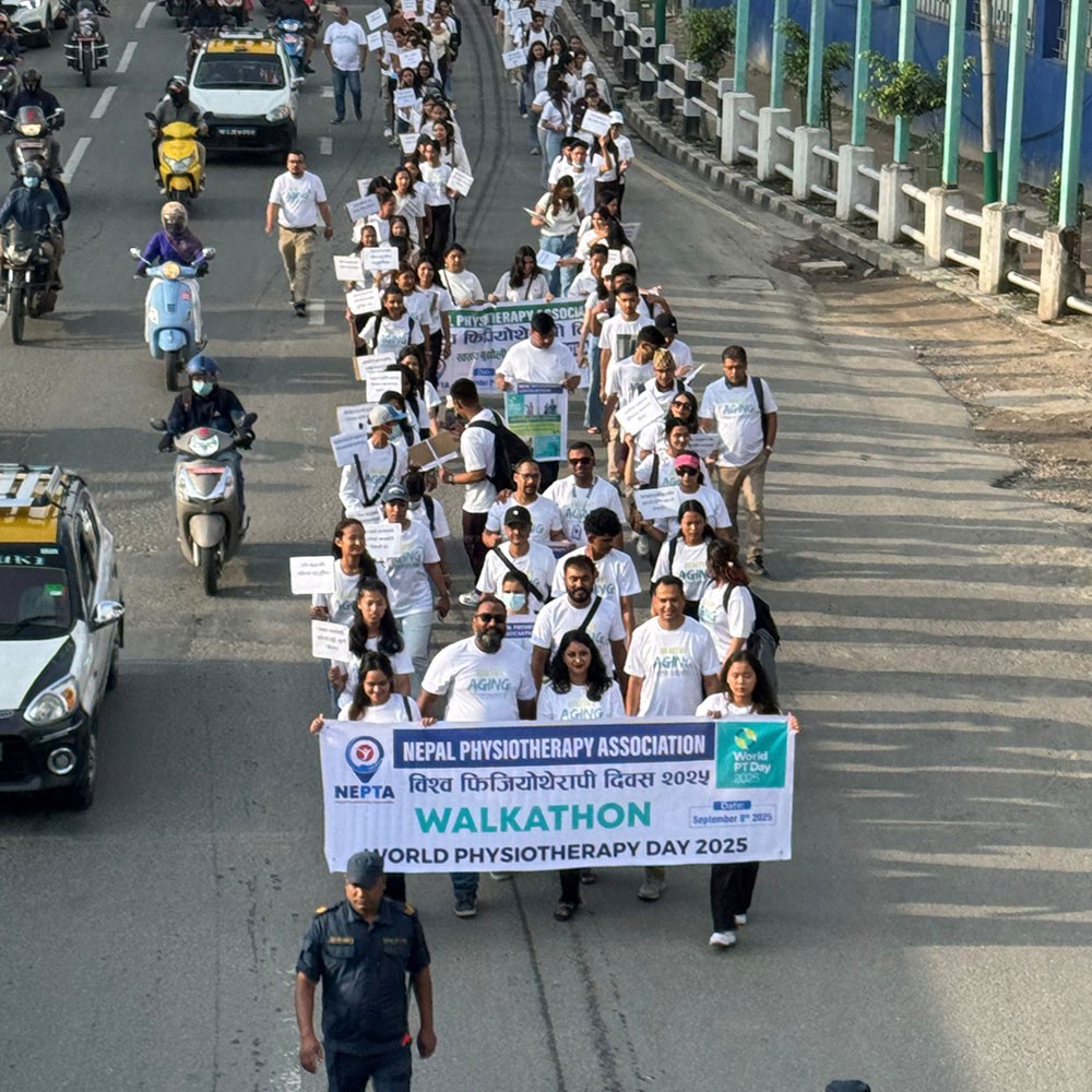 Photo showing activities held for World PT Day 2025 in Nepal