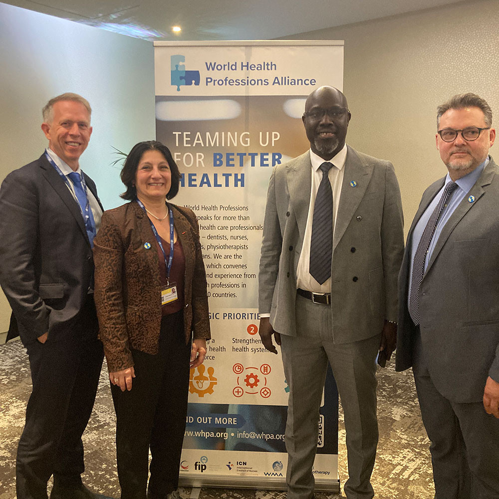 World Physiotherapy delegation at the WHPA side event at WHA79