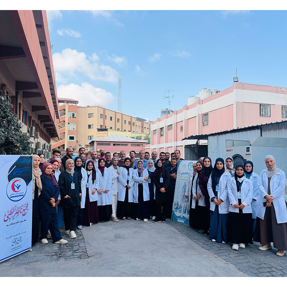 Photo showing activities held to mark World PT Day 2026 at the Nasser Medical Complex in the Gaza Strip