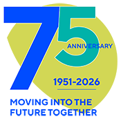 Logo for World Physiotherapy's 75th anniversary