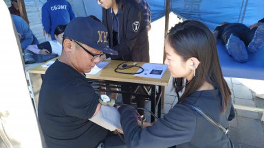 Photograph showing a celebration held in Mongolia to mark World PT Day 2019