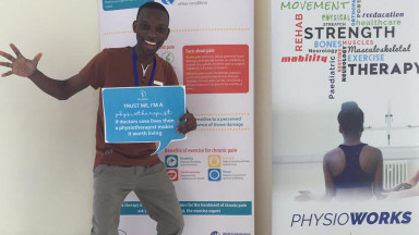 Photograph showing a celebration held in Tanzania to mark World PT Day 2019