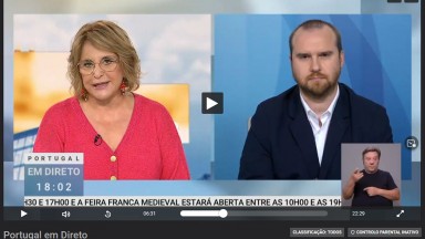 Image from TV interview with Portuguese Association of Physiotherapists