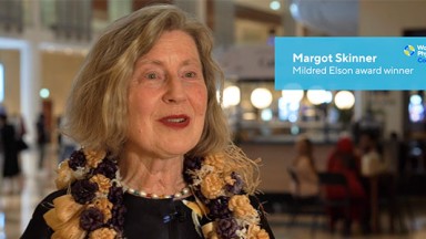Margot Skinner, recipient of Mildred Elson award in 2023