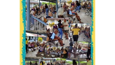 Photo collage showing activities held for World PT Day 2025 in Suriname